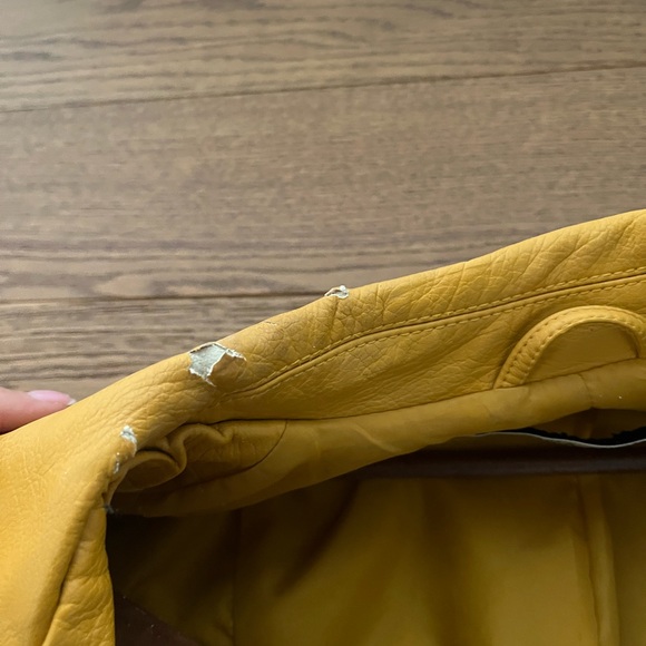 Mustard Yellow Faux-Leather Jacket - Picture 5 of 5